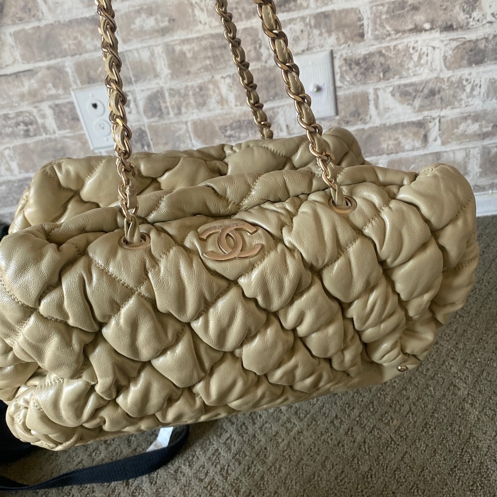 CHANEL • BUBBLE QUILT BOWLER BAG W/ DUST BAG